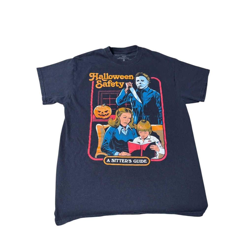 Halloween Safety Michael Myers A Sitters Guide T Shirt‎ Black Size M